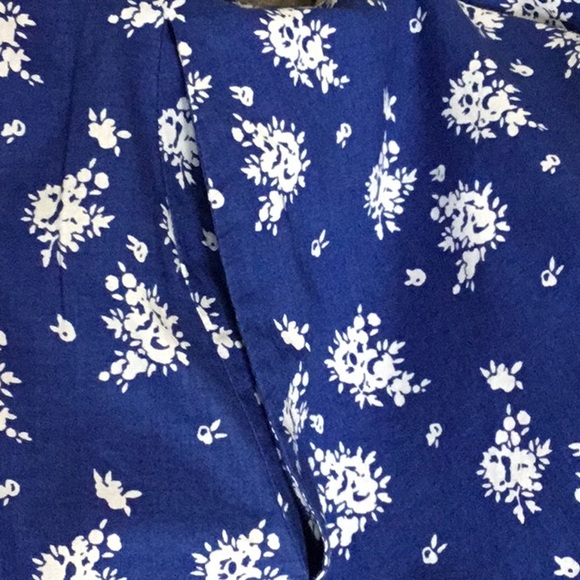 J Crew Royal Blue Floral Print Spaghetti straps Maxi Dress - Picture 4 of 5